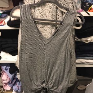 Tie front tank top